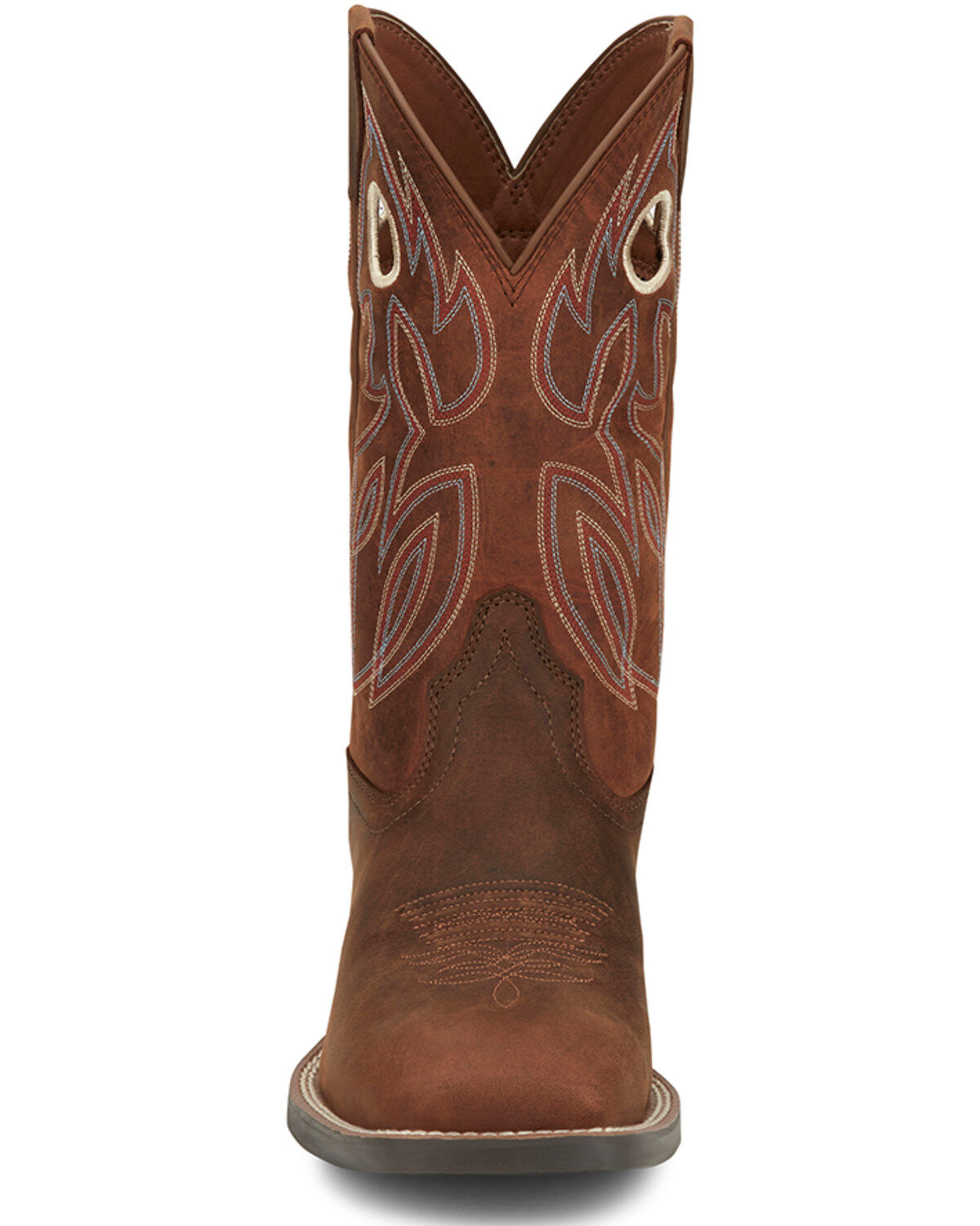 Image #4 - Justin Men's Stampede Bowline Western Boots - Broad Square Toe, Brown, hi-res