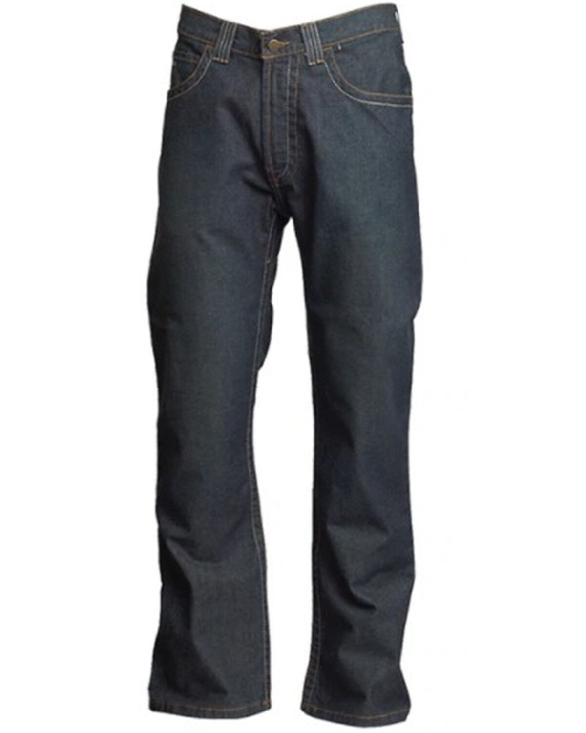 Image #1 - Lapco Men's FR Dark Wash Modern Fit Bootcut Work Jeans - Big, Dark Blue, hi-res