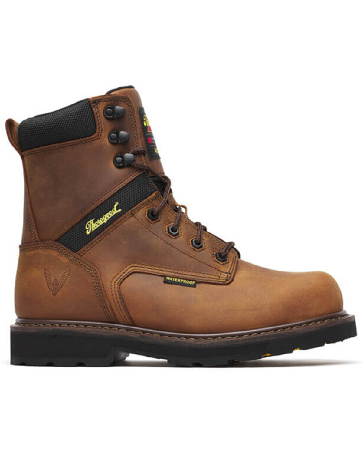 Image #2 - Thorogood Men's 8" Jobsite Series Waterproof Insulated Work Boots - Composite Toe, Brown, hi-res