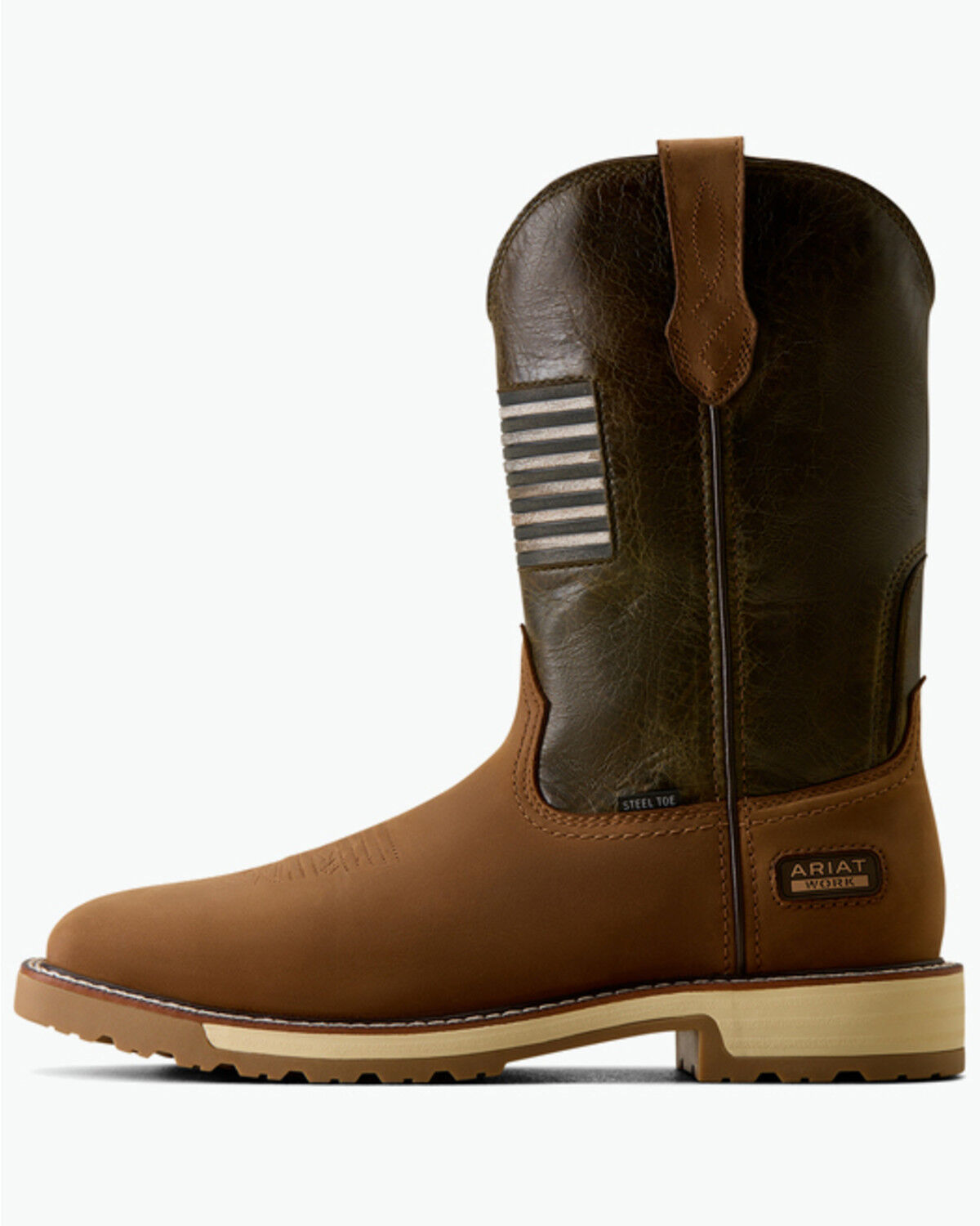 Image #2 - Ariat Men's Activator Patriot Pull-On Work Boots - Steel Toe, Brown, hi-res