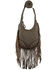 Image #1 - American West Women's Studded Fringe Crossbody Bag, Chocolate, hi-res