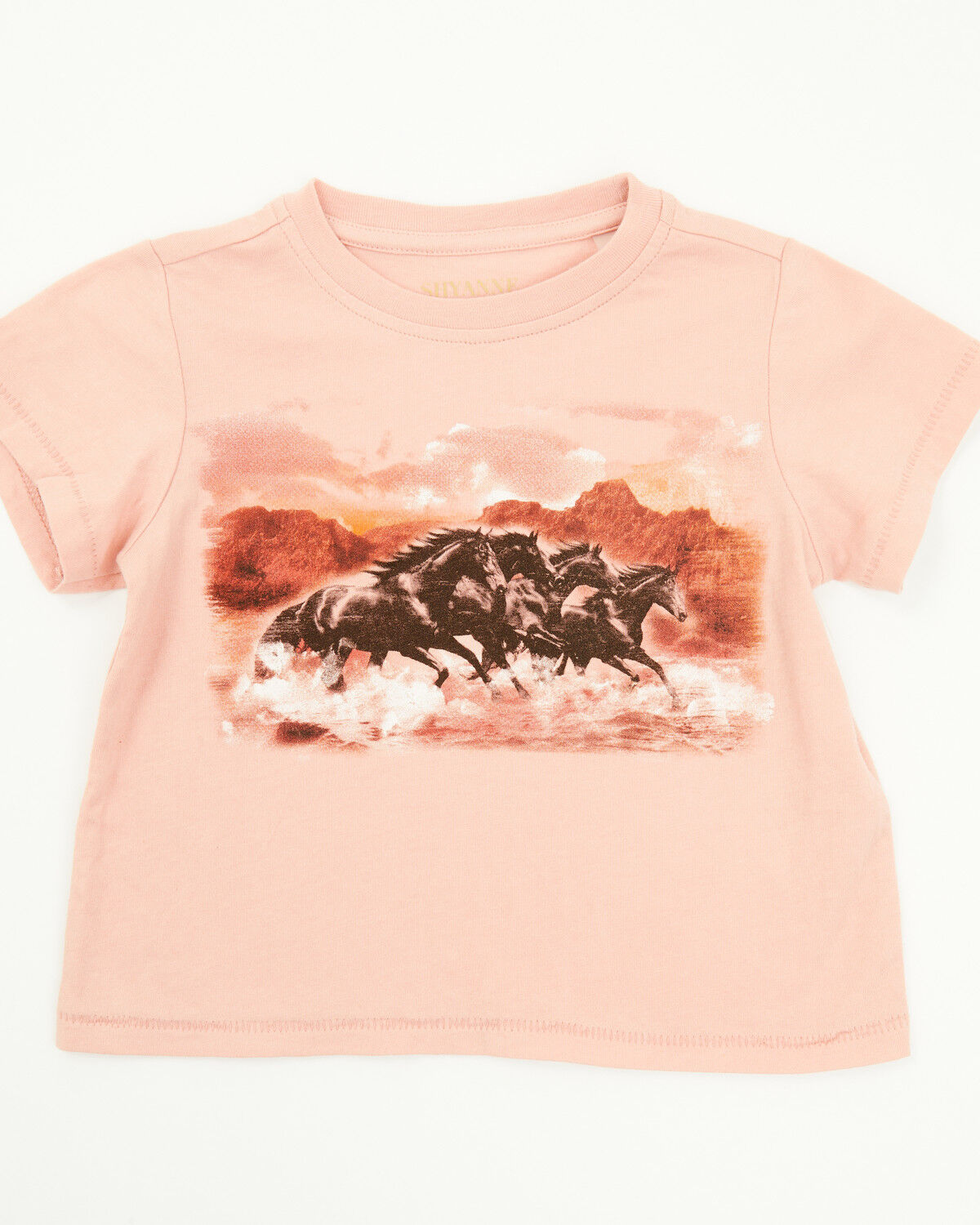 Shyanne Toddler Girls' Running Horses Short Sleeve Graphic Tee, Light Pink, hi-res