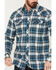 Image #3 - Cody James Men's FR Check Plaid Print Long Sleeve Pearl Snap Work Shirt - Big & Tall, Blue, hi-res