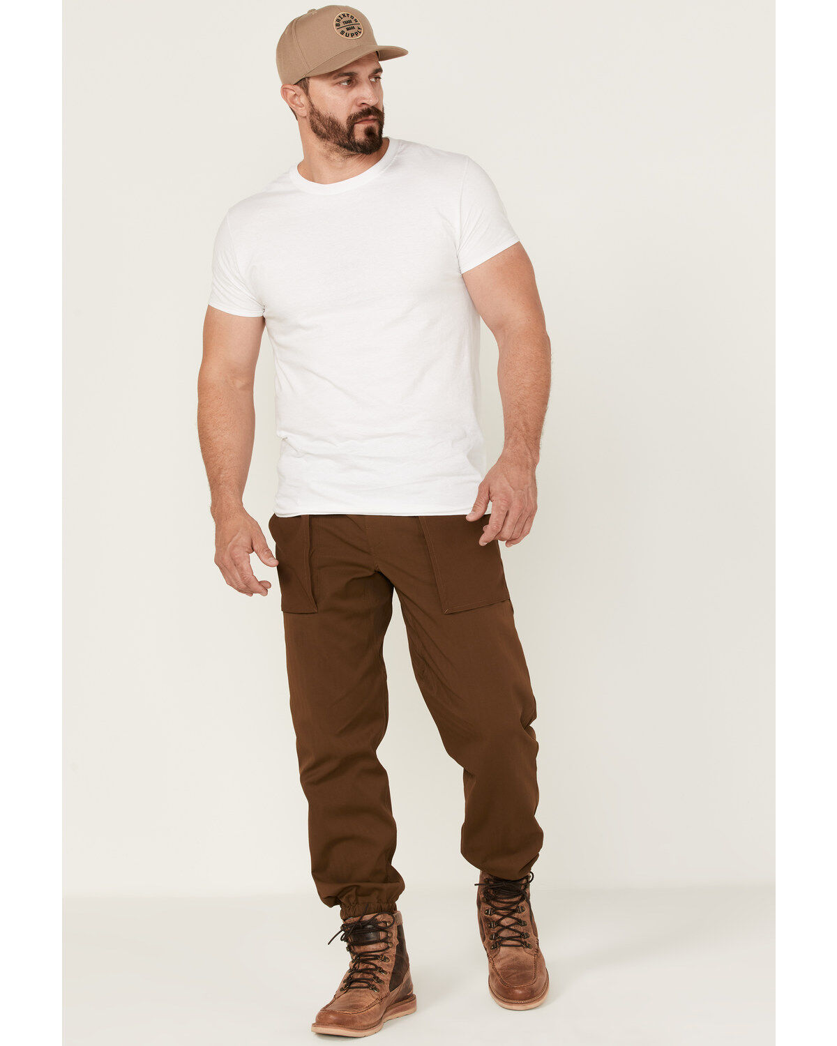 Brixton Men's Jupiter Service Crossover Pants, Brown, hi-res