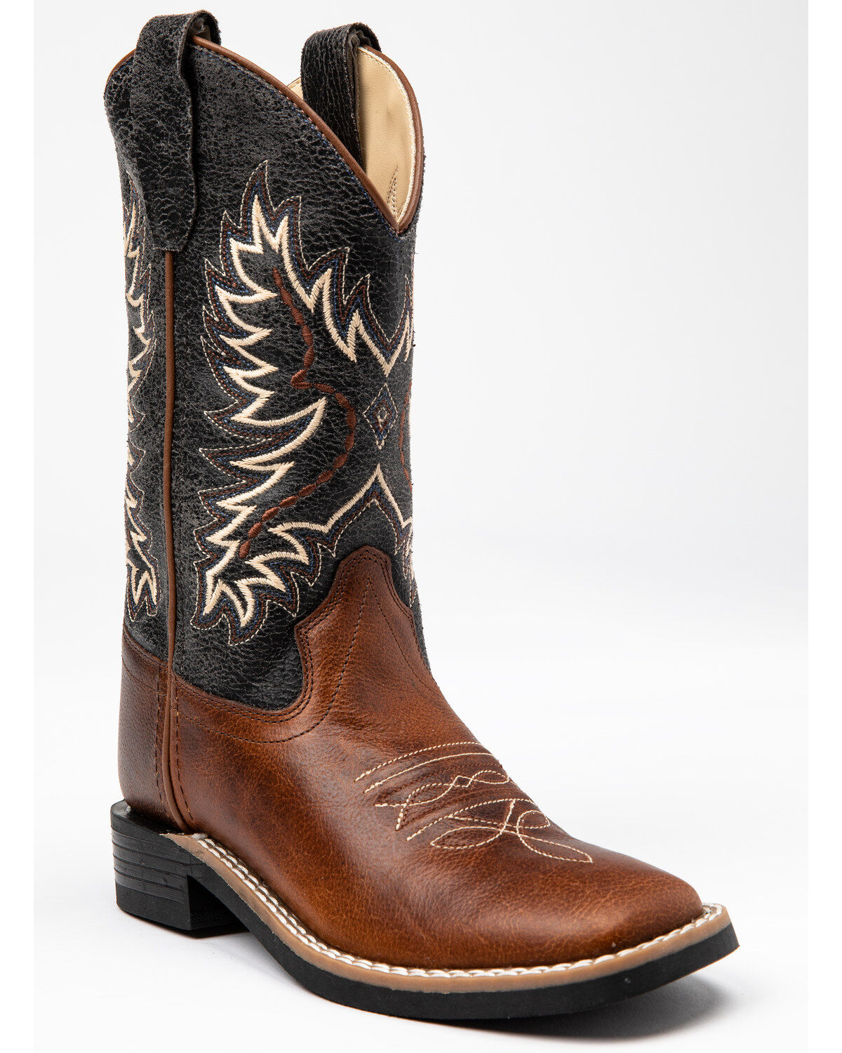 Cody James Boys' Ryder Western Boots - Square Toe, Brown/blue, hi-res