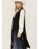 Image #2 - Fornia Women's Suede Fringe Vest , Black, hi-res