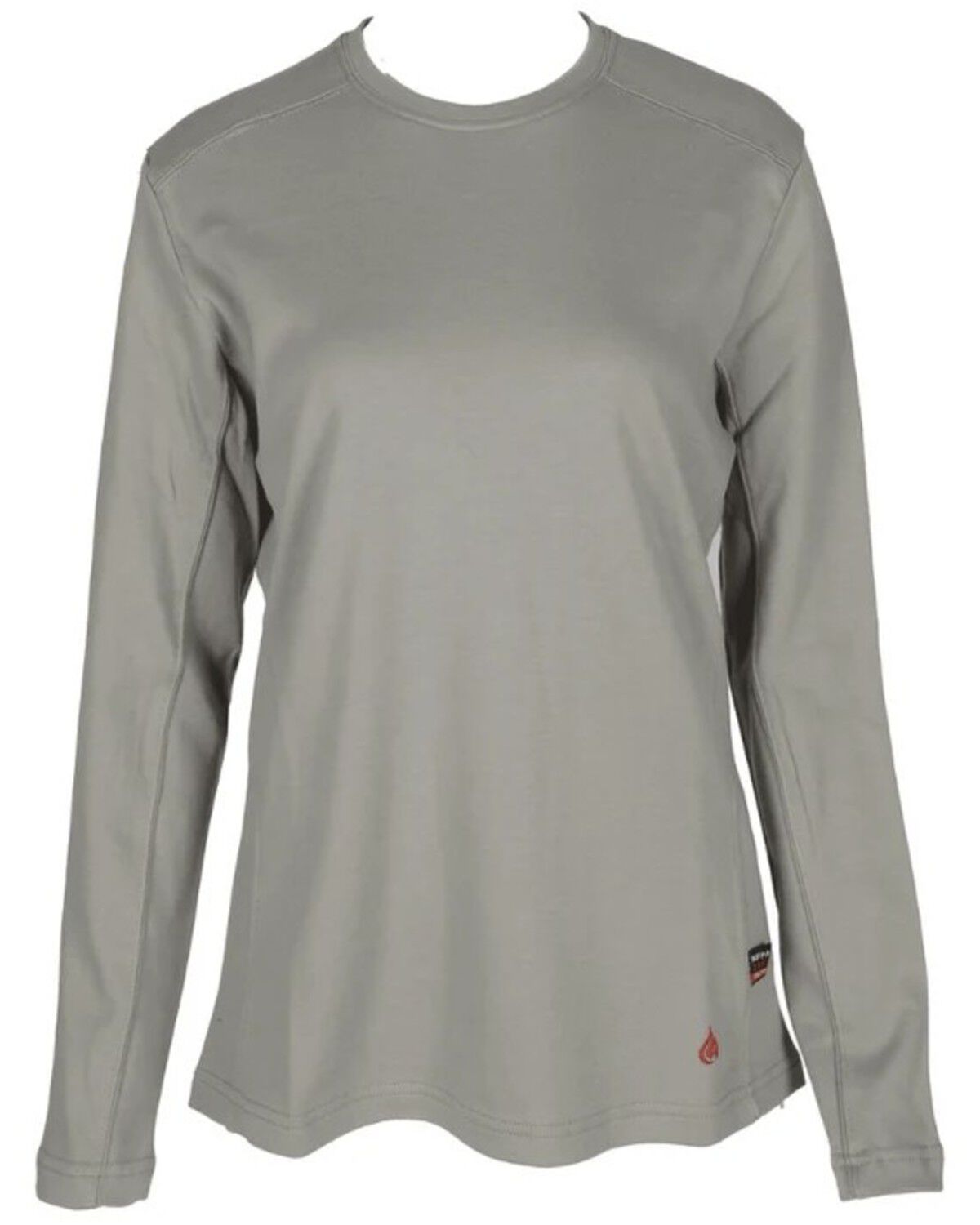 Image #1 - Forge Workwear Women's FR Crew Neck Long Sleeve Work Tee, Grey, hi-res