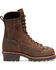 Image #2 - Carolina Men's 8" Crazy Horse Waterproof Lace-to-Toe Logger Boots - Soft Toe, Brown, hi-res