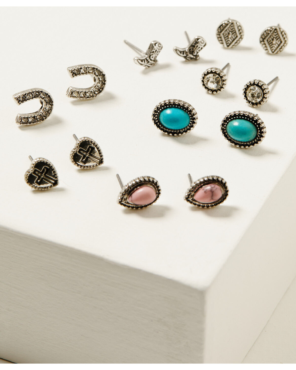 Image #2 - Shyanne Women's Cowgirl Earrings Set - 11 Piece, Silver, hi-res