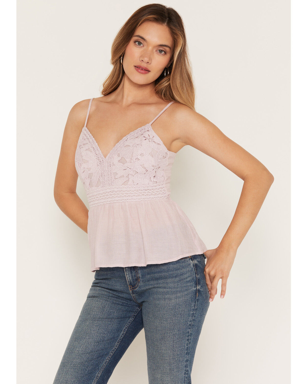 Image #1 - Shyanne Women's Crochet Front Sleeveless Top, Violet, hi-res