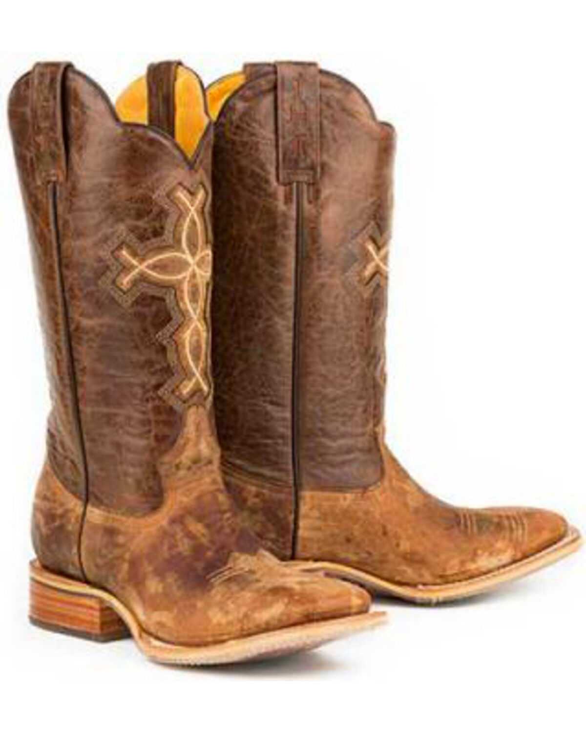 Tin Haul Men's Ichthys Philippians 4:13 Western Boots - Broad Square Toe, Brown, hi-res