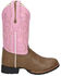 Image #1 - Smoky Mountain Girls' Mustang Western Boots - Round Toe, Brown/pink, hi-res