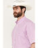 Image #2 - Resistol Men's Davie Checkered Print Short Sleeve Button Down Western Shirt, Light Purple, hi-res