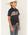Image #2 - RANK 45&reg; Boys' Southwestern Border Short Sleeve Button-Down Polo Shirt, Navy, hi-res