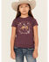 Image #1 - Shyanne Girls' Cowgirl Icons Short Sleeve Graphic Tee, Grape, hi-res