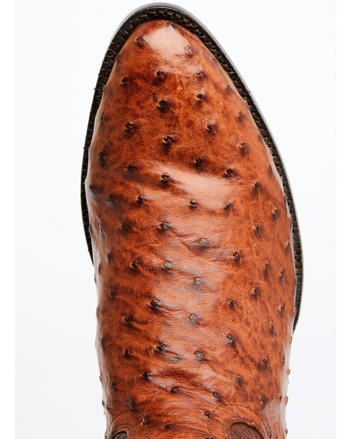 Image #6 - El Dorado Men's Exotic Full-Quill Ostrich Skin Western Boots - Round Toe, Cognac, hi-res