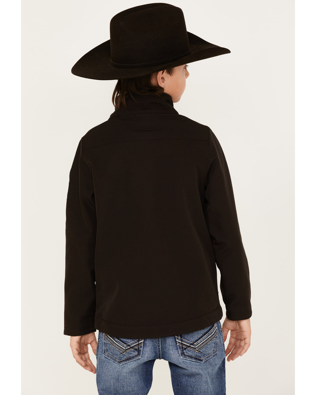 Image #4 - Cinch Boys' Logo Bonded Softshell Jacket, Brown, hi-res