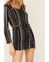 Image #3 - Sadie & Sage Women's Never Too Much Stripe Dress, Black, hi-res