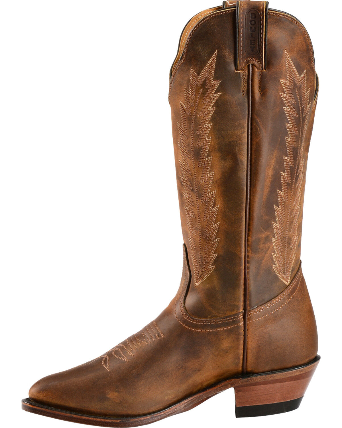 Image #3 - Boulet Fancy Stitched Cowgirl Boots - Medium Toe, Golden, hi-res
