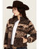 Image #2 - Shyanne Women's Buffalo Print Snap Sherpa Jacket , Chocolate, hi-res