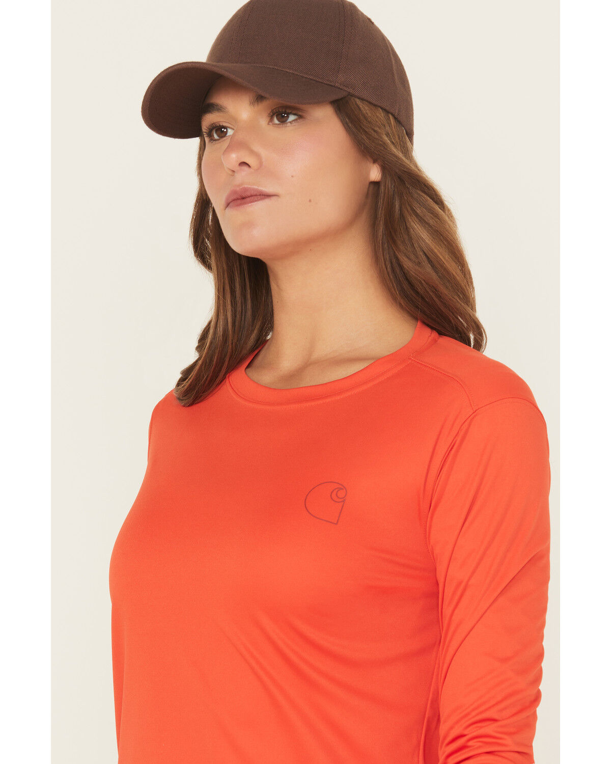 Image #2 - Carhartt Women's Force Sun Defender&trade; Relaxed Fit Lightweight Long Sleeve Graphic Work Tee, Red, hi-res