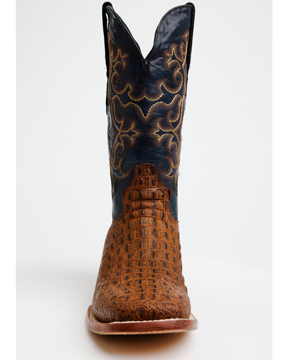 Image #4 - Tanner Mark Men's Ridgeback Caiman Print Western Boots - Broad Square Toe, Cognac, hi-res