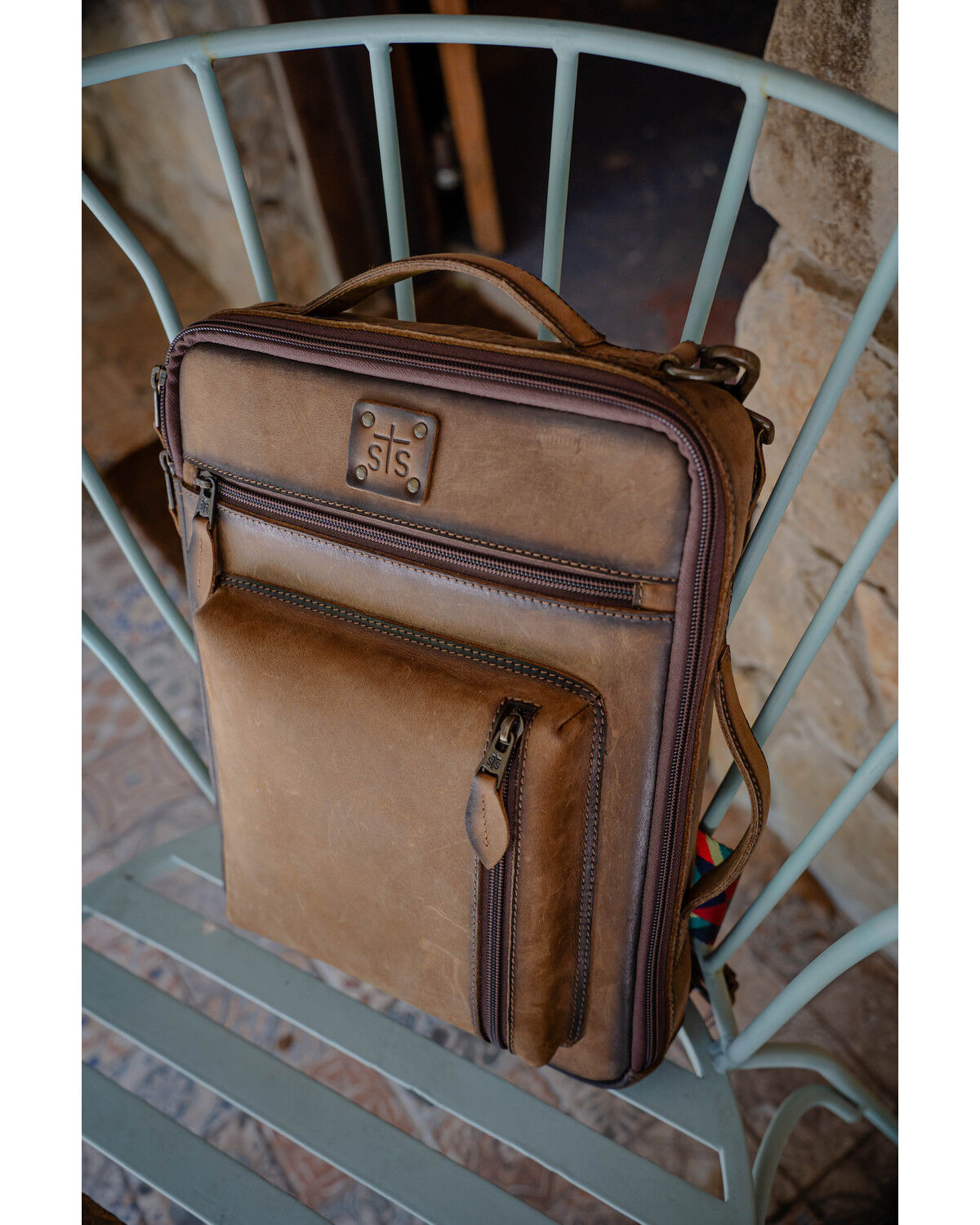 Image #8 - STS Ranchwear by Carroll Baroness Basic Bliss Shiloh Messenger Backpack, Brown, hi-res