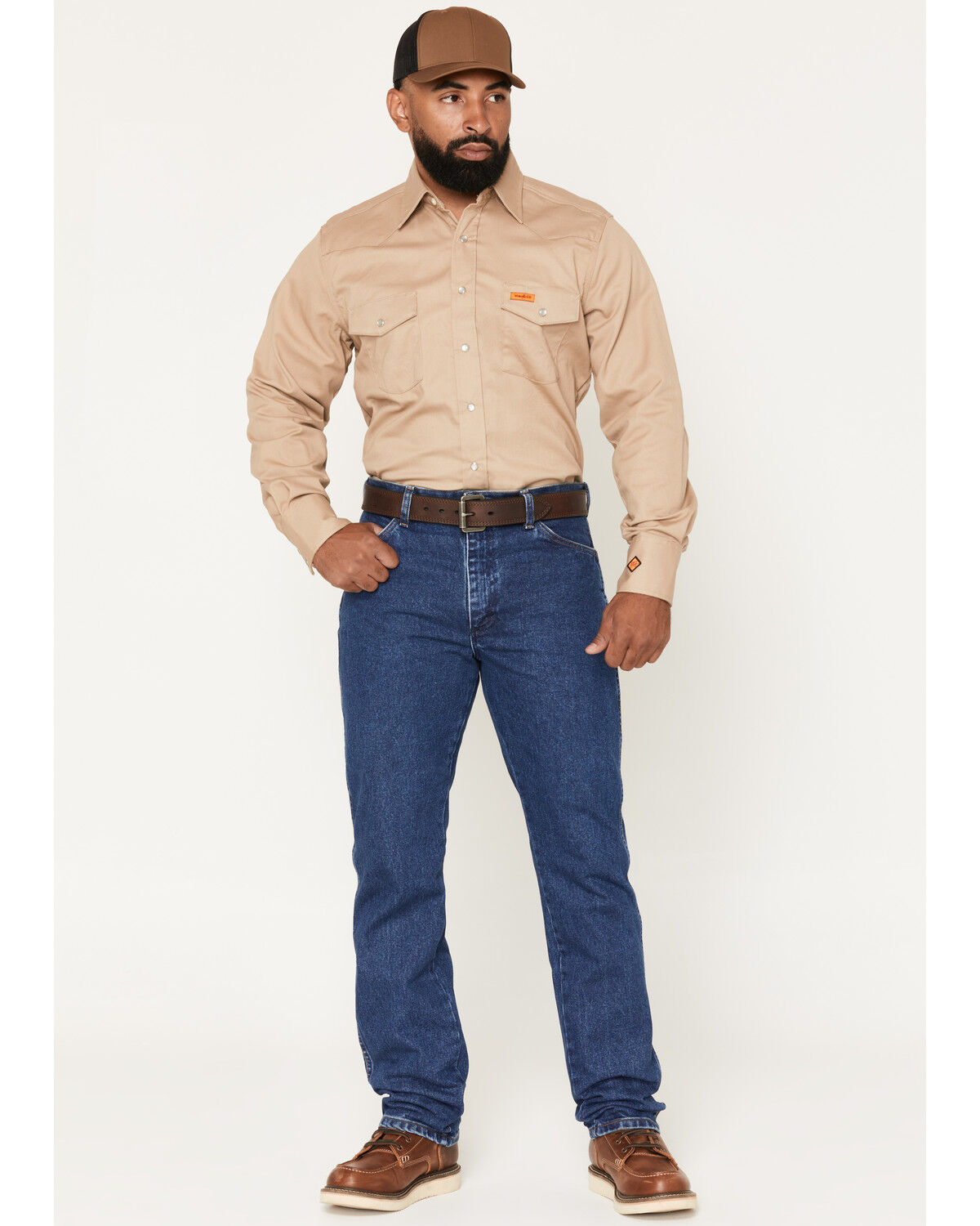 Image #1 - Wrangler Men's FR Classic Fit Straight Jeans, Blue, hi-res