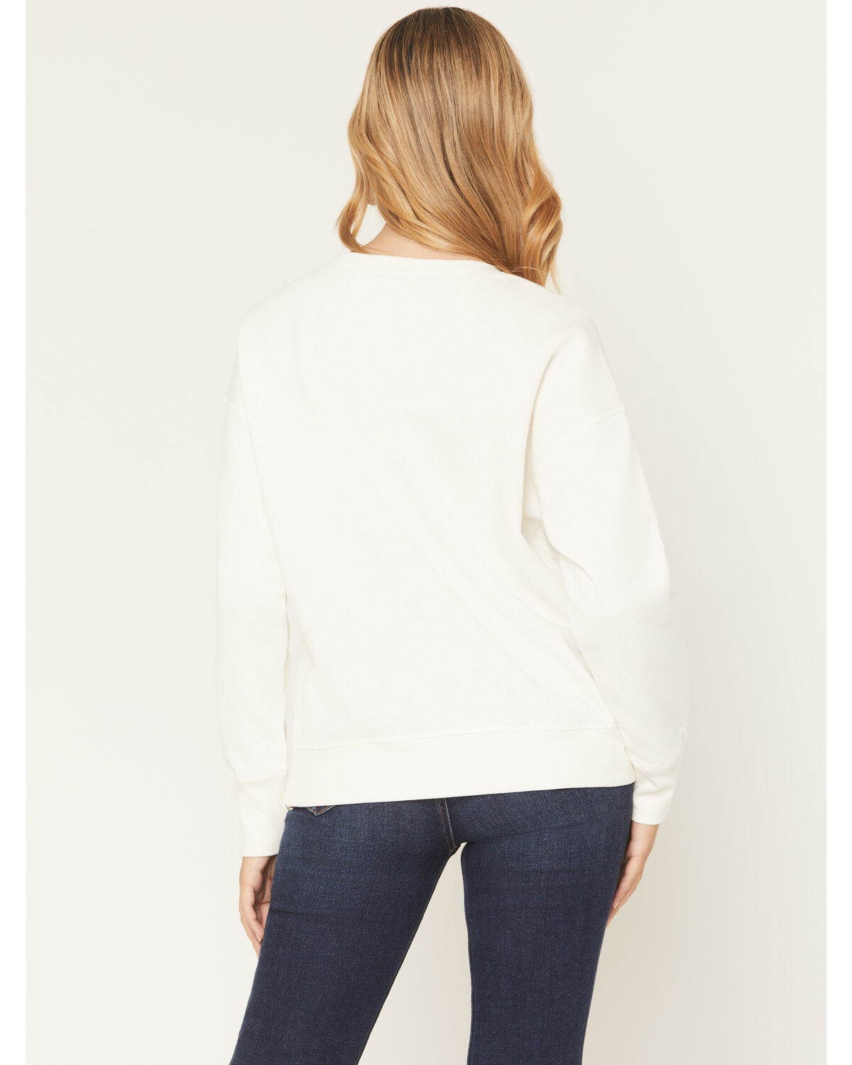 Image #4 - Blended Women's Boots Embellished Graphic Crewneck Sweatshirt, White, hi-res