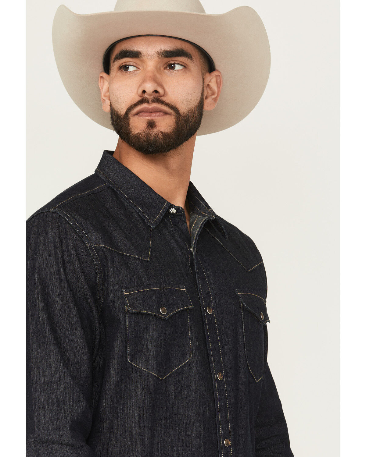 Image #2 - Cody James Black 1978&reg; Men's Long Sleeve Snap Denim Western Shirt, Black, hi-res