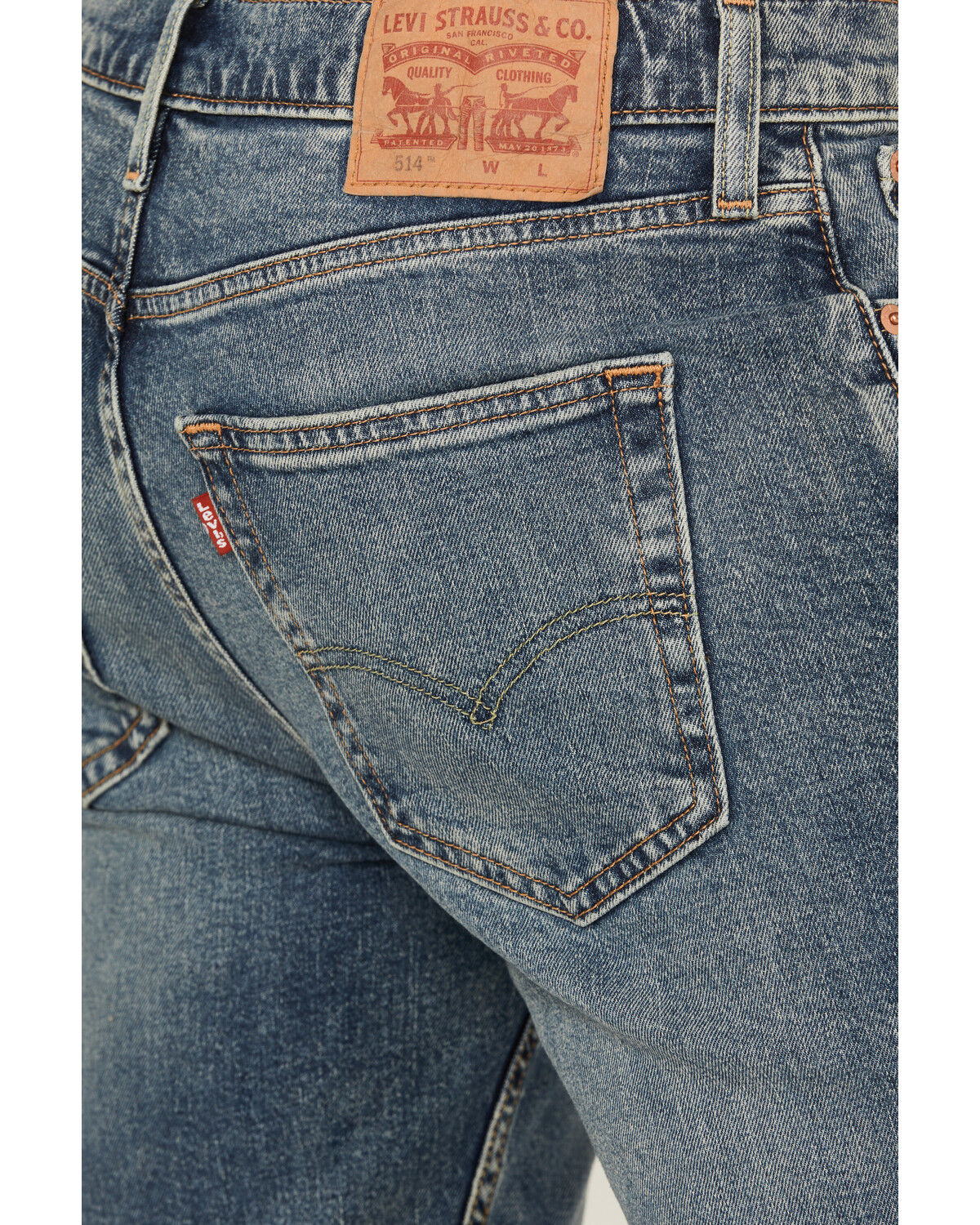 Image #4 - Levi's Men's 514&trade; Medium Wash Straight Stretch Denim Jeans, Medium Wash, hi-res