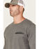 Image #2 - Lucky Brand Workwear Men's Solid Core Logo Long Sleeve Work Shirt, Heather Grey, hi-res