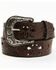 Image #1 - Shyanne Women's Cross Filigree Embossed Western Belt, Dark Brown, hi-res