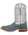 Image #3 - Tony Lama Men's Carlos Exotic Ostrich Western Boots - Broad Square Toe, Navy, hi-res