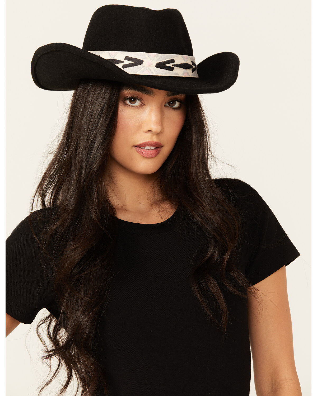 Image #1 - Nikki Beach Women's New Moon Wool Fashion Hat, Black, hi-res