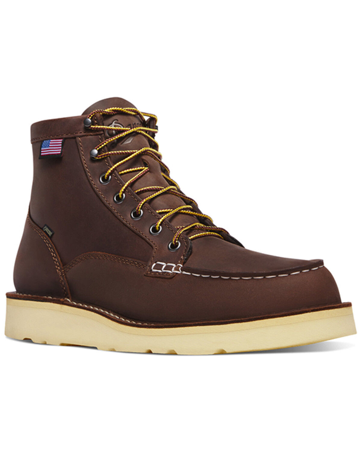 Danner Men's 6" Bull Run Moc Waterproof Work Boots - Soft Toe, Brown, hi-res