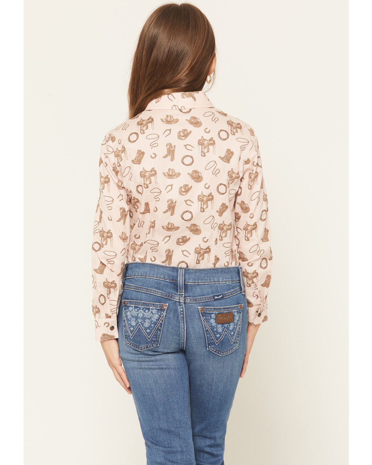 Image #4 - Cruel Girl Girls' Conversational Print Long Sleeve Snap Western Shirt, Pink, hi-res