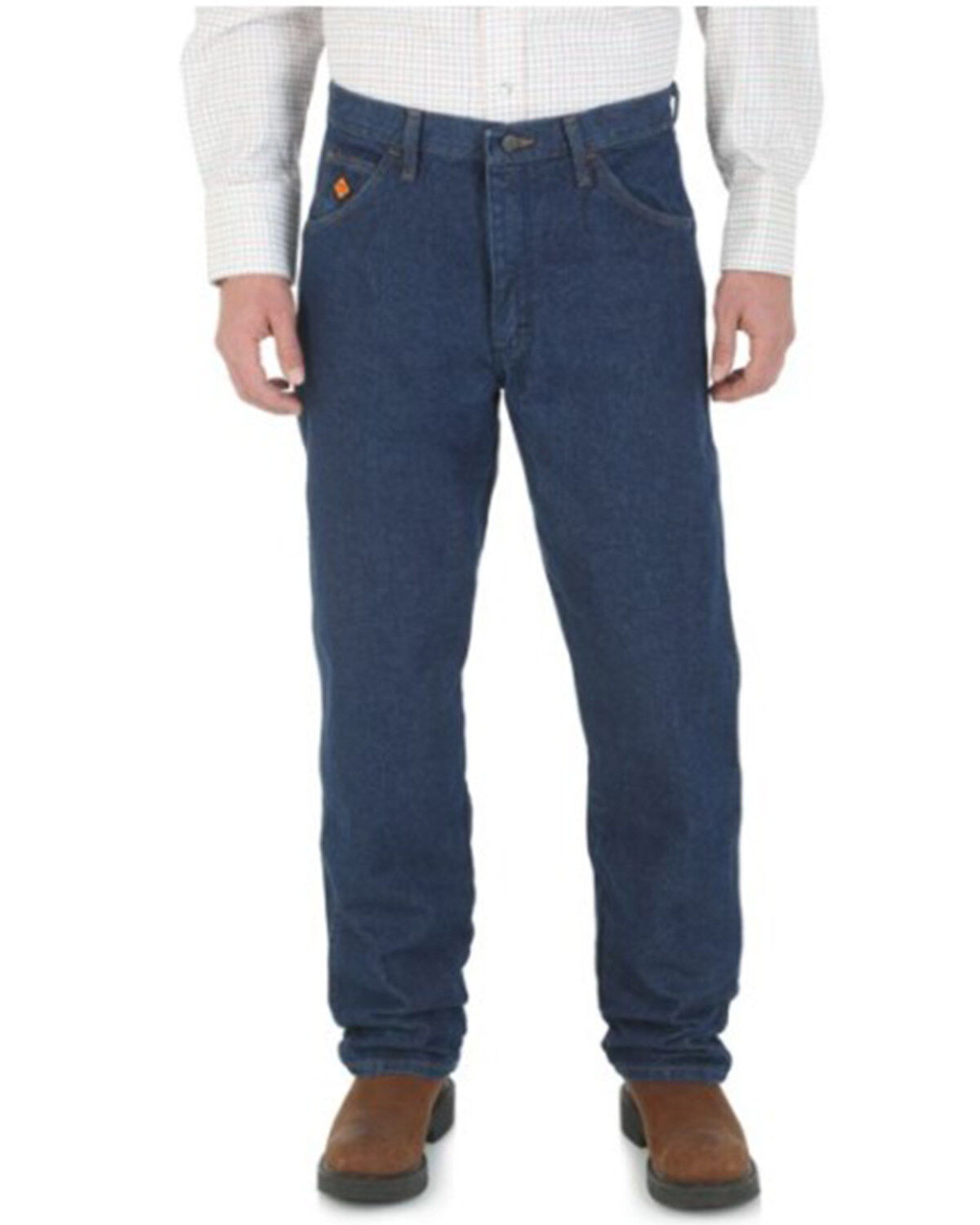 Image #1 - Wrangler Men's FR Relaxed Fit Work Jeans - Big, Blue, hi-res