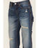 Image #2 - Cleo + Wolf Women's Medium Wash Mid Rise Distressed Cargo Straight Jeans, Medium Wash, hi-res