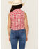 Image #4 - Wrangler Girls' Plaid Print Tie Front Sleeveless Snap Western Shirt , Red, hi-res