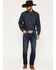 Image #1 - Ariat Men's M8 Hillcrest Carlington Dark Wash Straight Stretch Denim Jeans, Dark Wash, hi-res