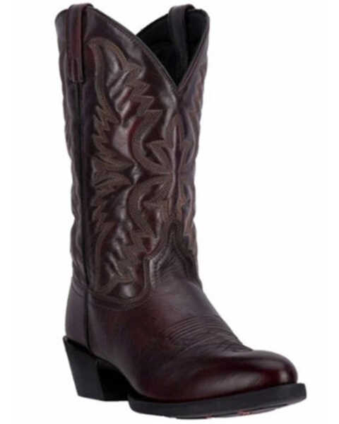Image #1 - Laredo Men's Embroidered Round Toe Western Boots, Black Cherry, hi-res