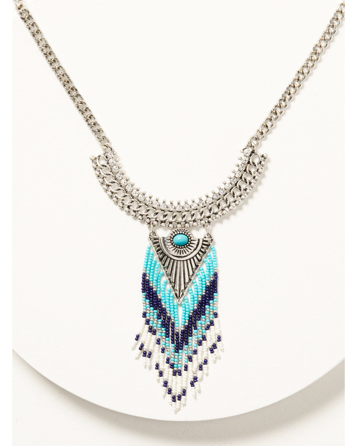 Image #1 - Idyllwind Women's Silver Beaded Leon Statement Necklace, Silver, hi-res