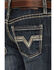 Image #4 - Rock & Roll Denim Boys' Dark Vintage Wash Stretch Bootcut Jeans , Blue, hi-res