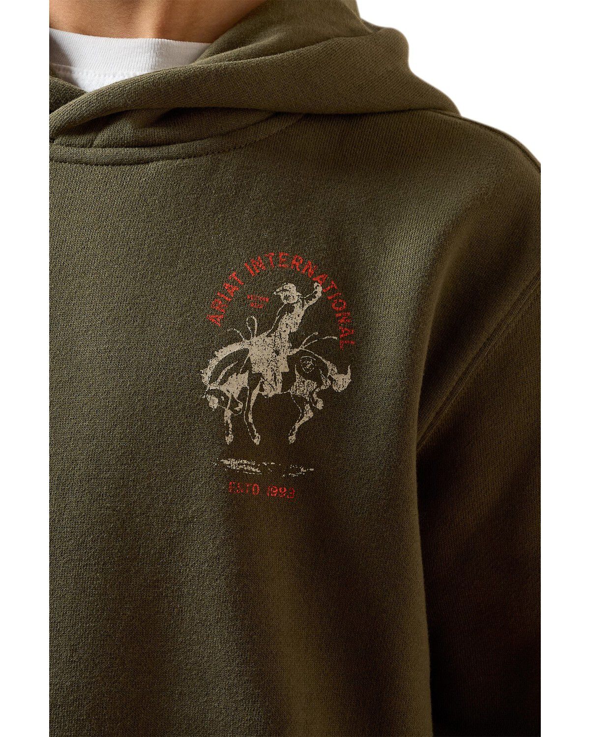 Image #4 - Ariat Boys' Rodeo Logo Graphic Hooded Sweatshirt, Green, hi-res