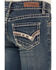 Image #4 - Rock & Roll Denim Girls' Medium Wash Cow Pocket Stretch Bootcut Jeans , Medium Wash, hi-res