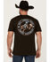 Image #1 - Cowboy Hardware Men's Neon Built Cowboy Tough Short Sleeve Graphic T-Shirt, Chocolate, hi-res