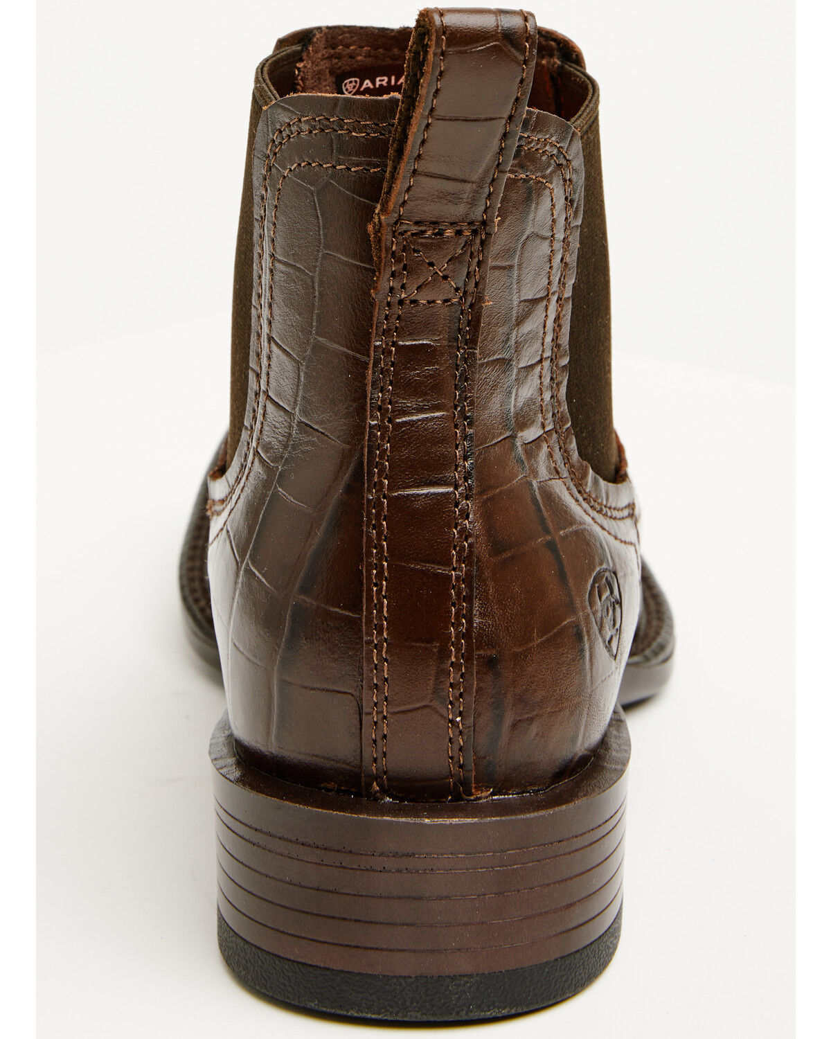 Image #5 - Ariat Men's Booker Crocodile Print Chelsea Boots - Broad Square Toe, Chocolate, hi-res