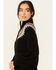 Image #2 - Shyanne Women's Extra Zip Front Mock Neck Sweater , Black, hi-res