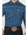 Image #3 - Cowboy Hardware Men's Fleur de Cowboy Print Long Sleeve Pearl Snap Western Shirt, Navy, hi-res